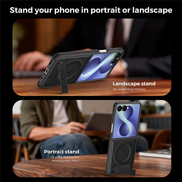 Magnetisk deksel til Samsung Galaxy Z Flip8 med sammenleggbart stativ Green