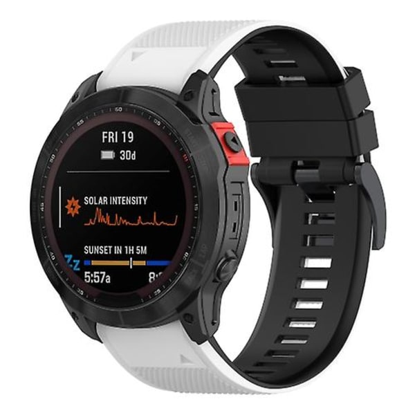 For Garmin Fenix ​​7 Tofarget silikonklokkerem White Black