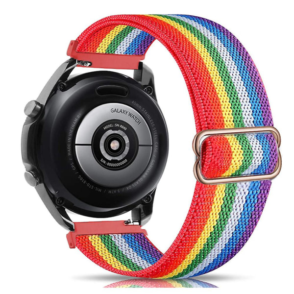 20 mm 22 mm band för Samsung Galaxy Watch 4/classic/3/5/ pro/active 2 Gear S3 Elastisk nylon Huawei Watch Gt 2 2e 3 Pro Strap rainbow 22mm