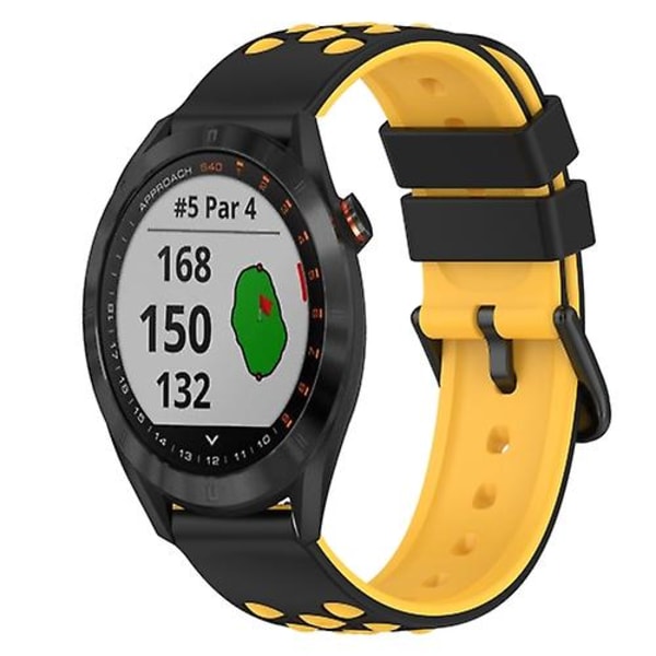 För Garmin Approach S40 20mm Tvåfärgad watch Black-Red