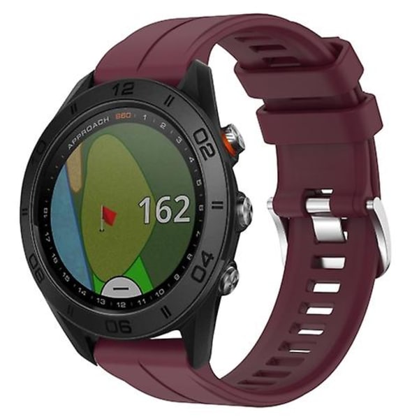 För Garmin Approach S60 22mm enfärgad watch Burgundy