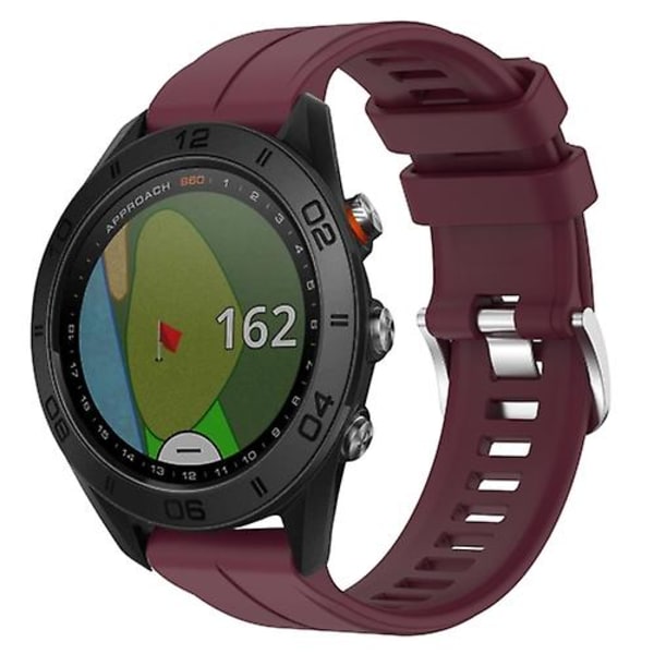 Til Garmin Approach S60 22mm ensfarvet silikoneurrem Burgundy