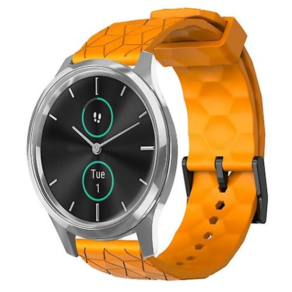 Til Garminmove Luxe 20 mm fodboldmønster ensfarvet silikoneurrem Yellow