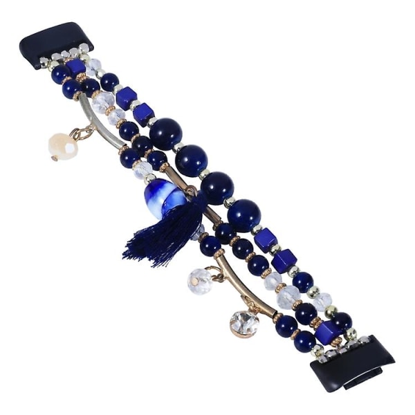 Til Fitbit Charge 5 Round Bead Chain Watch Band Blue