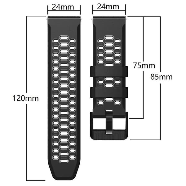 For Suunto 7 tre rader hull silikonklokkerem Black Red