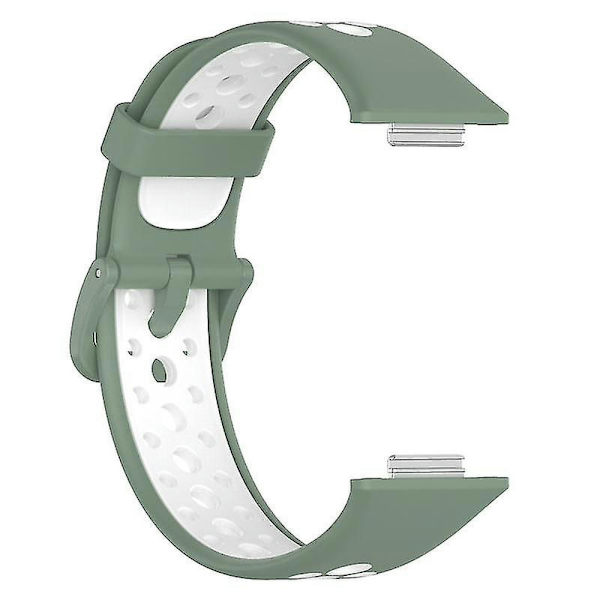 Til Huawei Watch Fit 2/Watch Fit 2 Active Dual Watch Silikone Udskiftningsrem Light Green White Style A