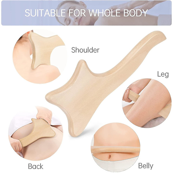 Træ Gua Sha Værktøjer - Anti Cellulite Terapi Lymfedrænage Padle Massage