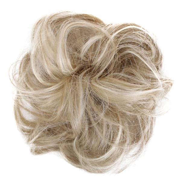 Helppo käyttää Tyylikkäät hiukset Scrunchies Luonnollisesti sotkuiset kiharat nutturit hiustenpidennys-niubi 21
