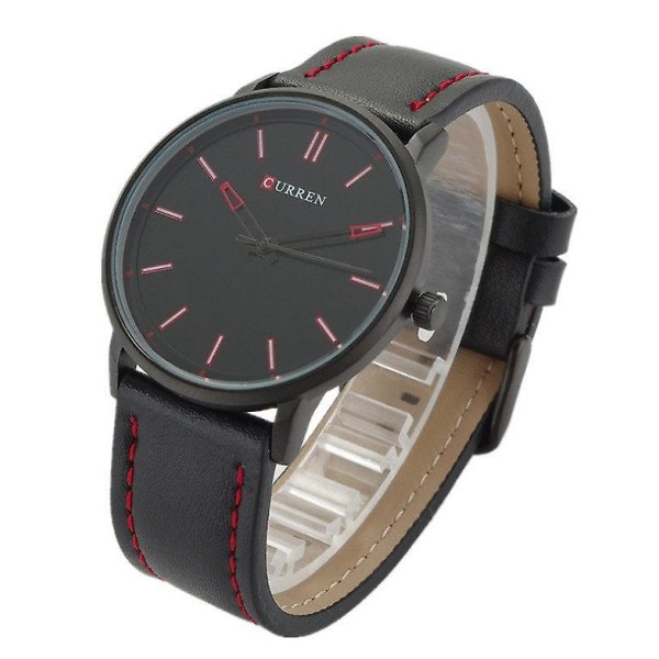 Herrklockor Vattentät Sport Kvarts Analog Läder Armbandsur Watch
