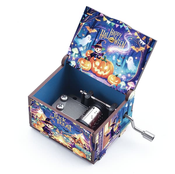 Halloween Mini Håndsving Træ Musikboks, Halloween-tema Ornament, Julegave Til Børn Style 2