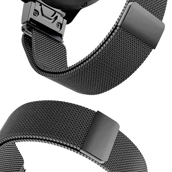 For Garmin Fenix ​​5x Milan metallurremme i rustfritt stål Black