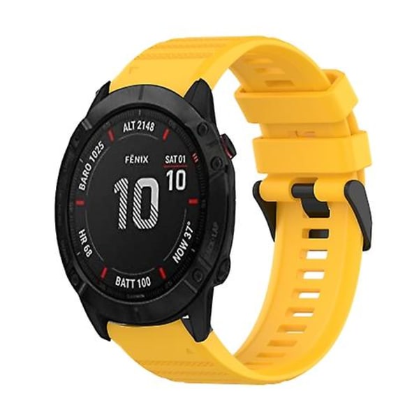 Garmin Fenix ​​6x 26 mm vaakasuora pintakuvioinen watch irrotustyökalulla Yellow