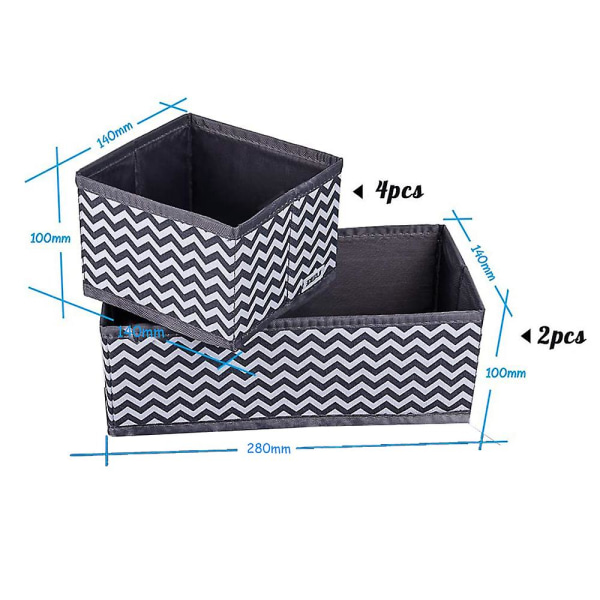 6 stk Kommode Skuffe Organizer, skab Opbevaringsbeholdere Stofopbevaringsterninger Style 2