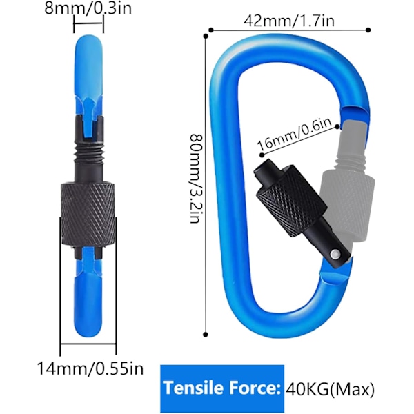 Kraftig Karabinkrok (1 pakke) - D-ring Låsbar Snap Hook