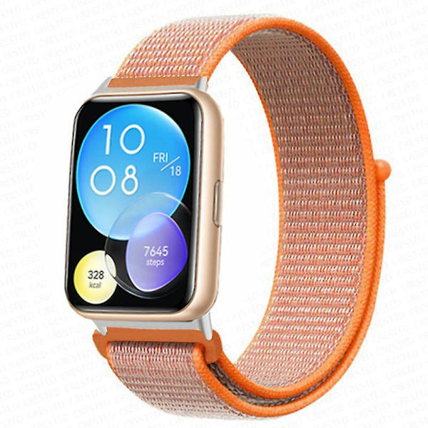Lämplig för nylon för Huawei Watch Fit 2-rem smartklocka tillbehör ersättning handledsband Correa Huawei Watch Fit 2-rem klockarmband spicy orange 4