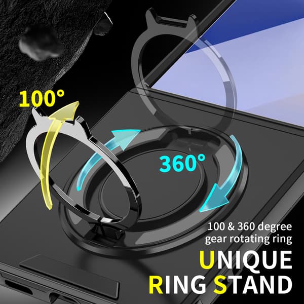 Etui til Samsung Galaxy Z Flip8, Fallsikkert med 360° Roterende Magnetisk Stativ Red