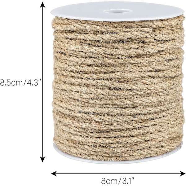 4MM Jute Reb, 45 meter Stærk og Kraftig Jute Snor, Brun Dekoration Hamp