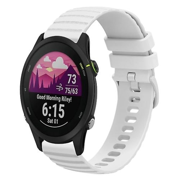For Garmin Forerunner 255s 18 mm bølget prikket ensfarget silikonklokkerem White