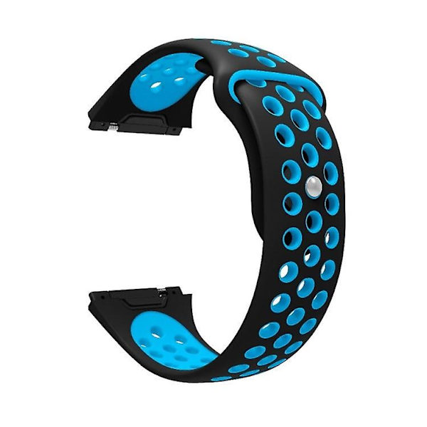 Til Fitbit Ionic åndbart tofarvet silikone urbånd Black Blue