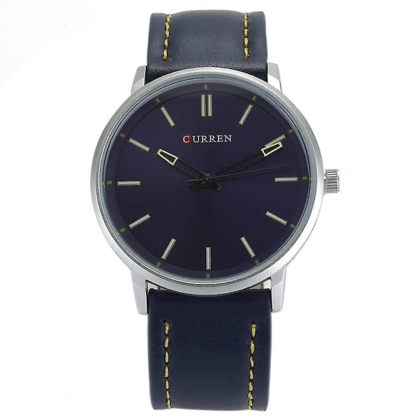 Herrklockor Vattentät Sport Kvarts Analog Läder Armbandsur Watch