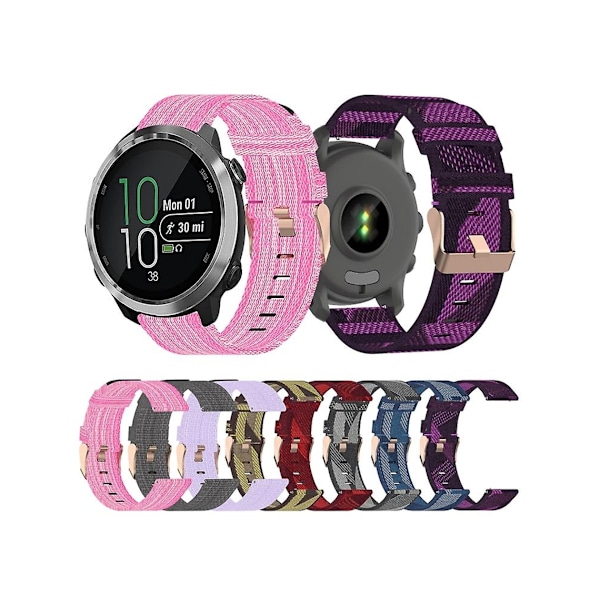 Hihna Garmin Forerunner 645 Music -kellolle 20 mm nailonista kudottu ranneke, harmaa