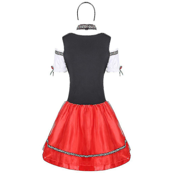Oktoberfest-kostyme for damer, tysk karneval, ølserver, servitør, cosplay, parade, taverna, festdrakt, uniform M