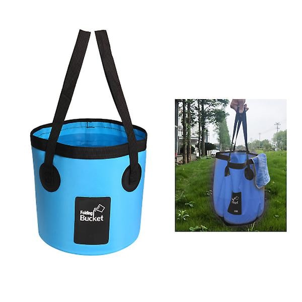 Sammenklappelig Camping Spand Pot Sammenklappelig Vask Vaskespand Vask Spand Camping Vand Pot Taske Beholder Bil Fiskeri Vandring Blue