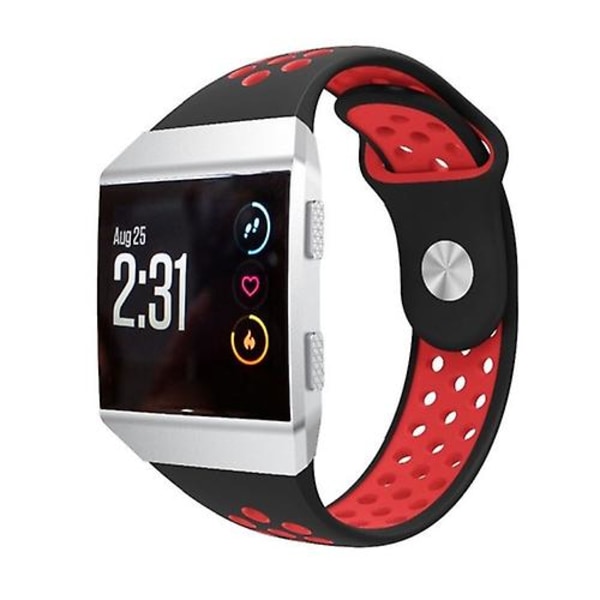 Fitbit Ionic -hengittävälle kaksisävyiselle watch Black Red