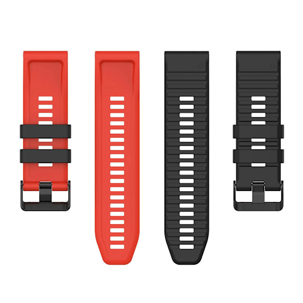 Silikonarmband för Garmin Fenix 7 22mm Black Red