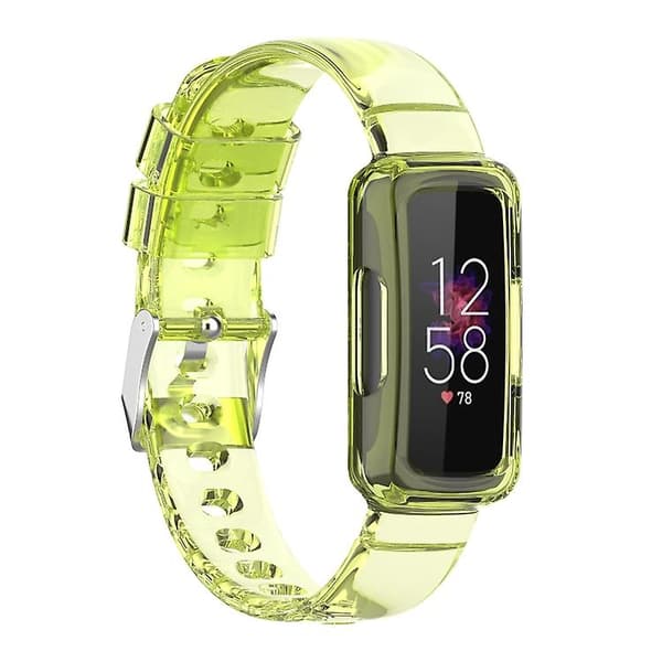 För Fitbit Luxe Transparent Silikon Integrated Watch Band Transparent Yellow