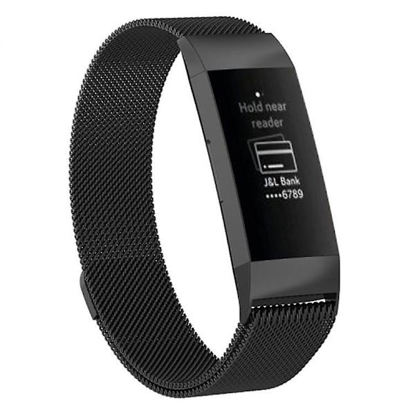 Magneturbånd i rustfrit stål til Fitbit Charge 4small Størrelse: 190x18mm Black