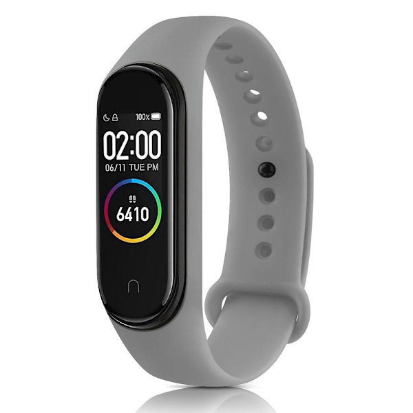 Egnet for silikonklokke for Xiaomi 6 Mi 5 Tpu klokkestropp M5 armbånd Xiaomi 4 3 Sport håndledd Mi 6 Smartwatch tilbehør klokke gray For Mi  3