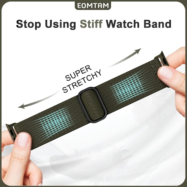5-pak strækbart nylon kompatibelt til Apple Watch rem 38 mm B 42mm/44mm/45mm