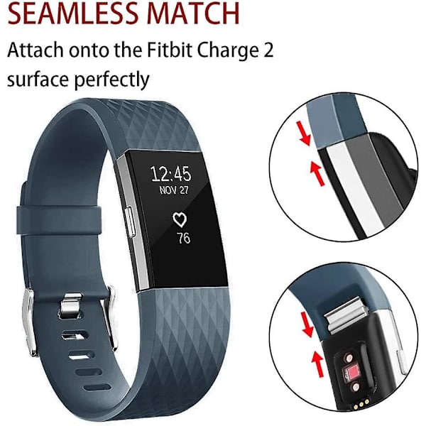 Udskiftningsbånd, der er kompatible med Fitbit Charge 2, Classic & Special Edition justerbare sportsarmbånd slate Small