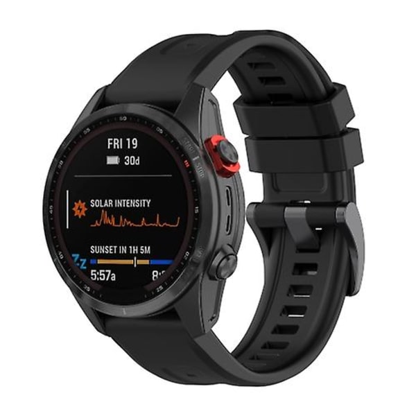 For Garmin Fenix ​​7x hurtigutløsende silikonklokkerem Black