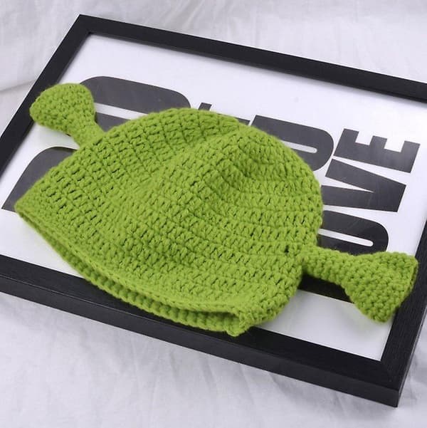 Unisex Vinter Stickad Mössa Cosplay Dome Mössa Shrek För Kvinnor Män