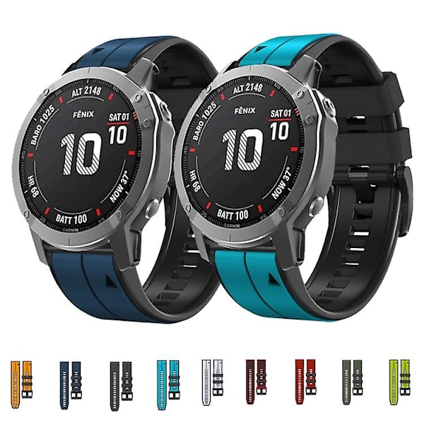 Garmin Fenix ​​3 22 mm:n silikoni- watch ranneke Black-Red