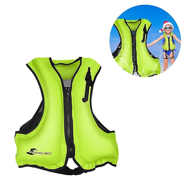 Oppblåsbar redningsvest for voksne, svømmevest, flytevest for snorkling Black