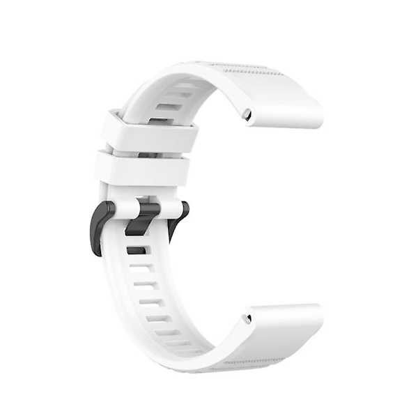 Til Garmin Fenix ​​7x 26 mm ensfarvet silikone Quick Release Urrem White