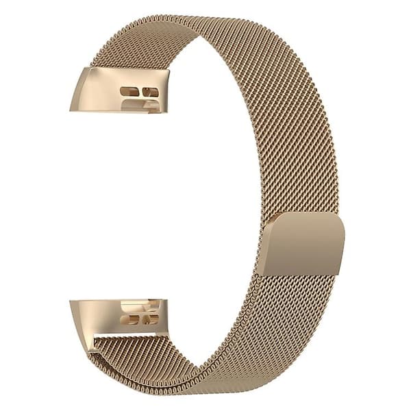 Magneturbånd i rustfrit stål til Fitbit Charge 4 Large Størrelse: 210x18mm Champagne Gold