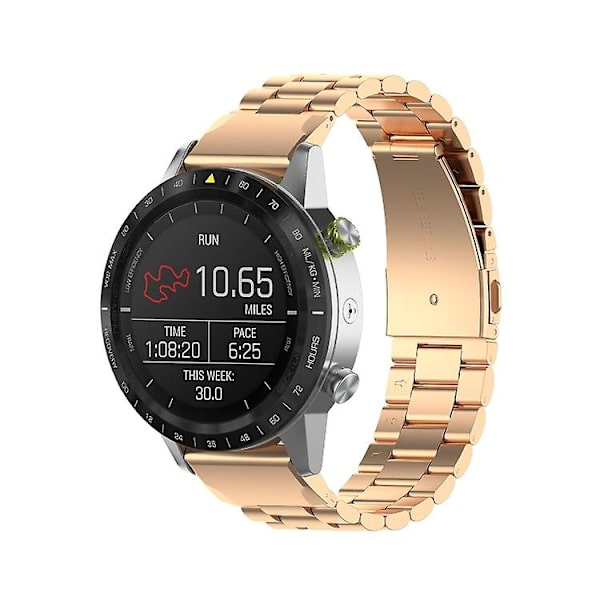 För Garmin Fenix5/forerunner935/garmin Approach S60 3-pärlor Rostfritt stål Metall Quick Release Watch Band rose gold