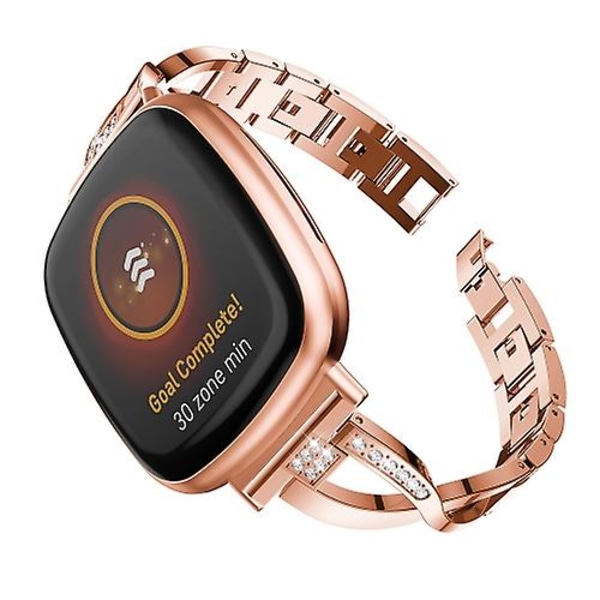 Fitbit Versa 4 / Sense 2 Universal Diamond Metal Watch Rose Gold