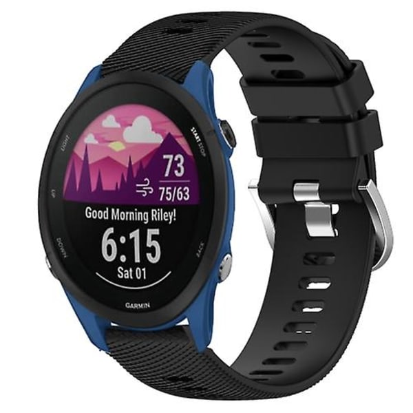 Til Garmin Forerunner 255s 18mm ensfarvet silikoneurrem Black