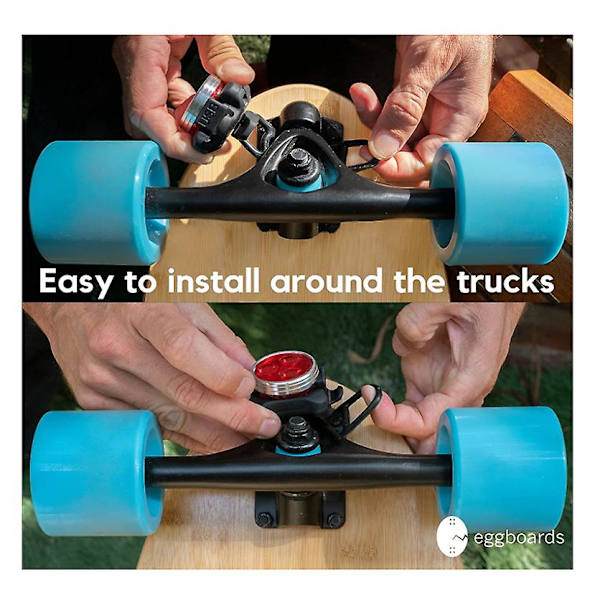Led Skateboard Lights Underglow - Longboard Lights USB Genopladelig for- og bagside. Ideelt tilbehør til elektriske skateboardlygter (sort)