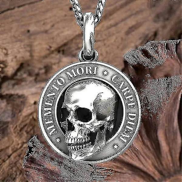 Memento Mori -kaulakoru 2024, Carpe Diem -riipus, 3D-pääkallokaulakoru miehille, Morin 400-vuotisjuhlan erikoisriipus