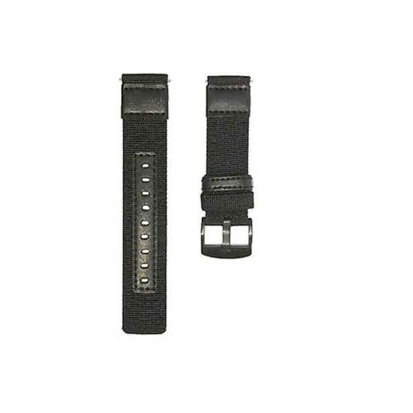 Til Garmin Venu Sq 20 mm Canvas slidbestandigt urbånd Black