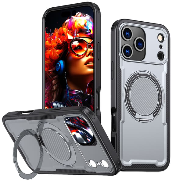 Kotelo iPhone 17 Pro:lle metallikiinnikkeellä, harmaa