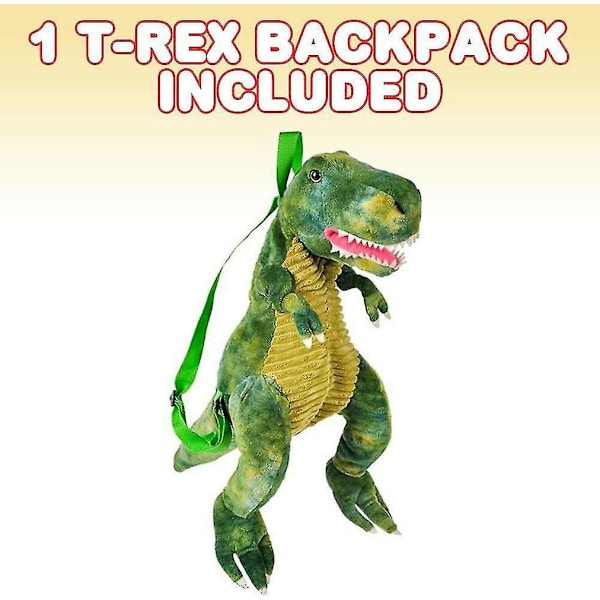 Plys T-rex Rygsæk Til Børn Dinosaur Taske Med Justerbare Remme Og Lynlås Shznv