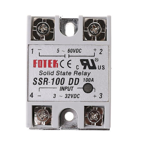 Ssr-100 Dd Solid State Relay Module 100a 3-32v DC-inngang 5-60v DC-utgangsrelé