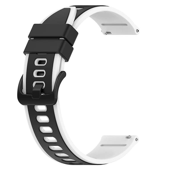 For Garmin Forerunner 55 20 mm tofarget silikonklokkerem Black-White